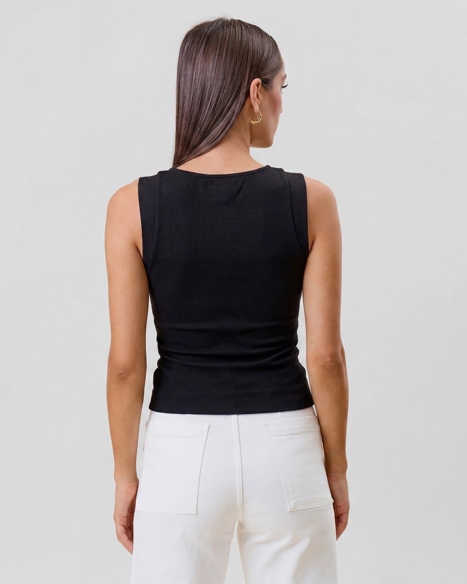 Black $|& ABLE Modern Asymmetrical Top - Hanger Side