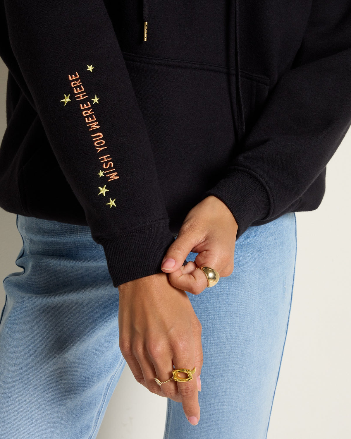 Black $|& SEAS Ryder "Greetings From Paradise" Graphic Hoodie - SOF Full Front