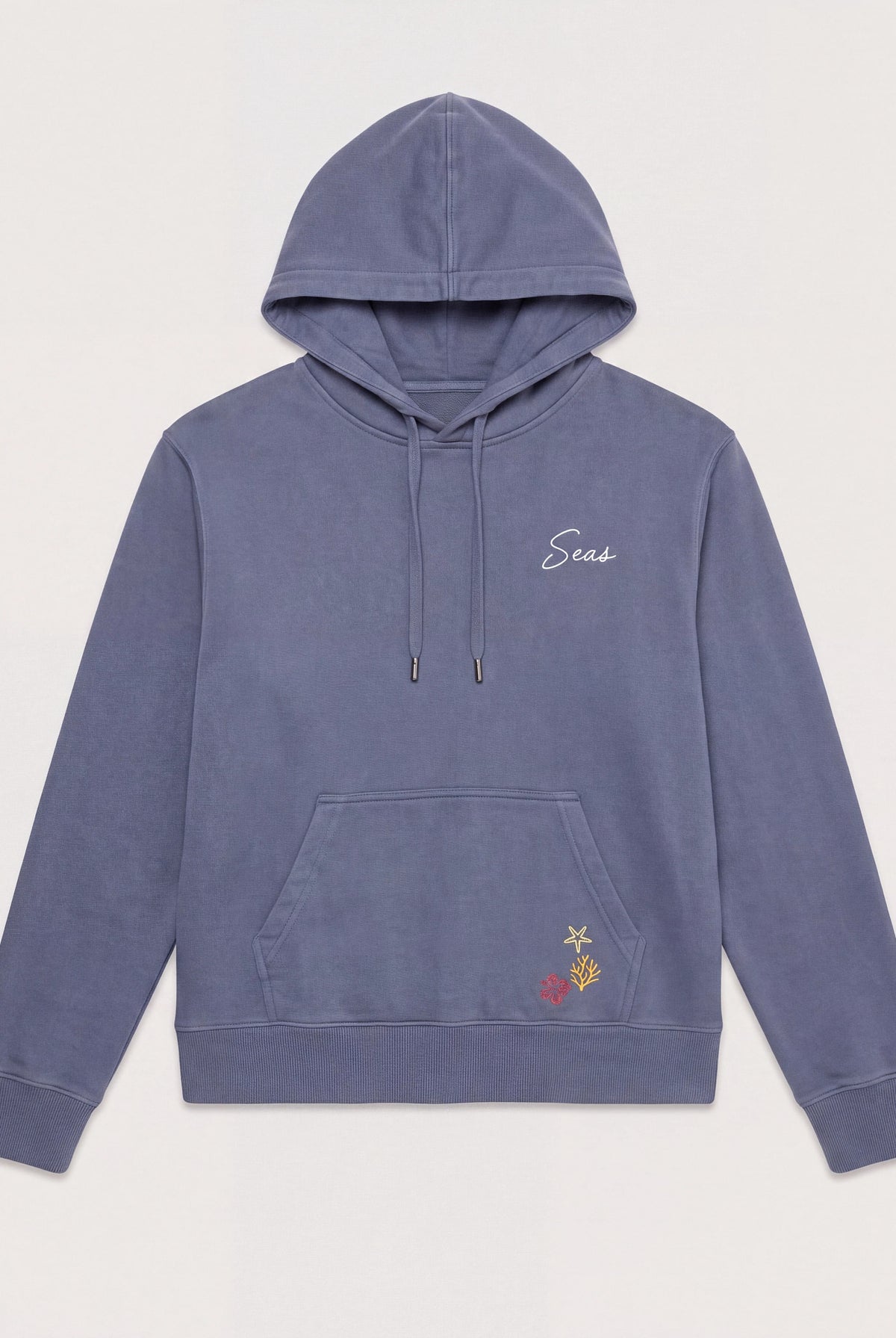 Indigo Haze $|& SEAS Ryder "Tide Tripper" Graphic Hoodie - Hanger Detail