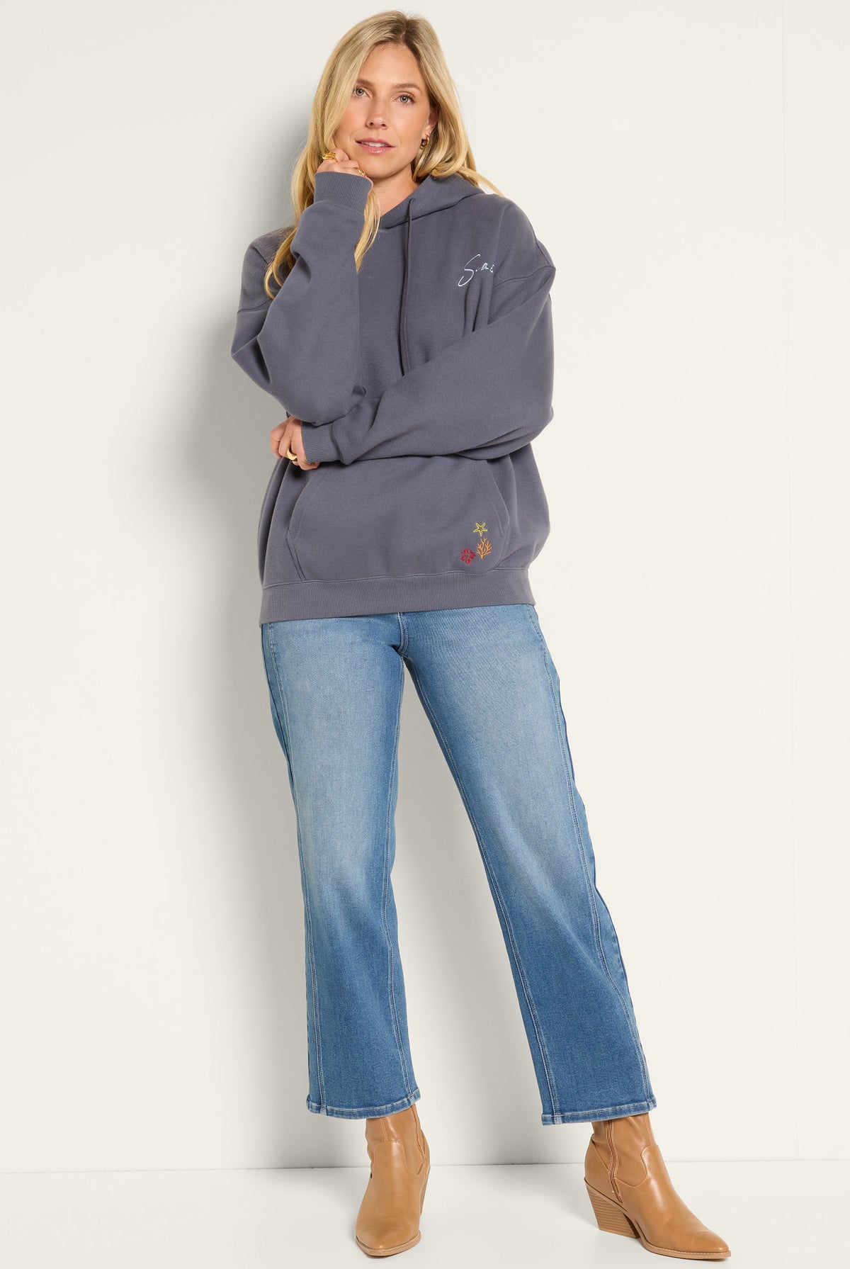 Indigo Haze $|& SEAS Ryder "Tide Tripper" Graphic Hoodie - SOF Full Front