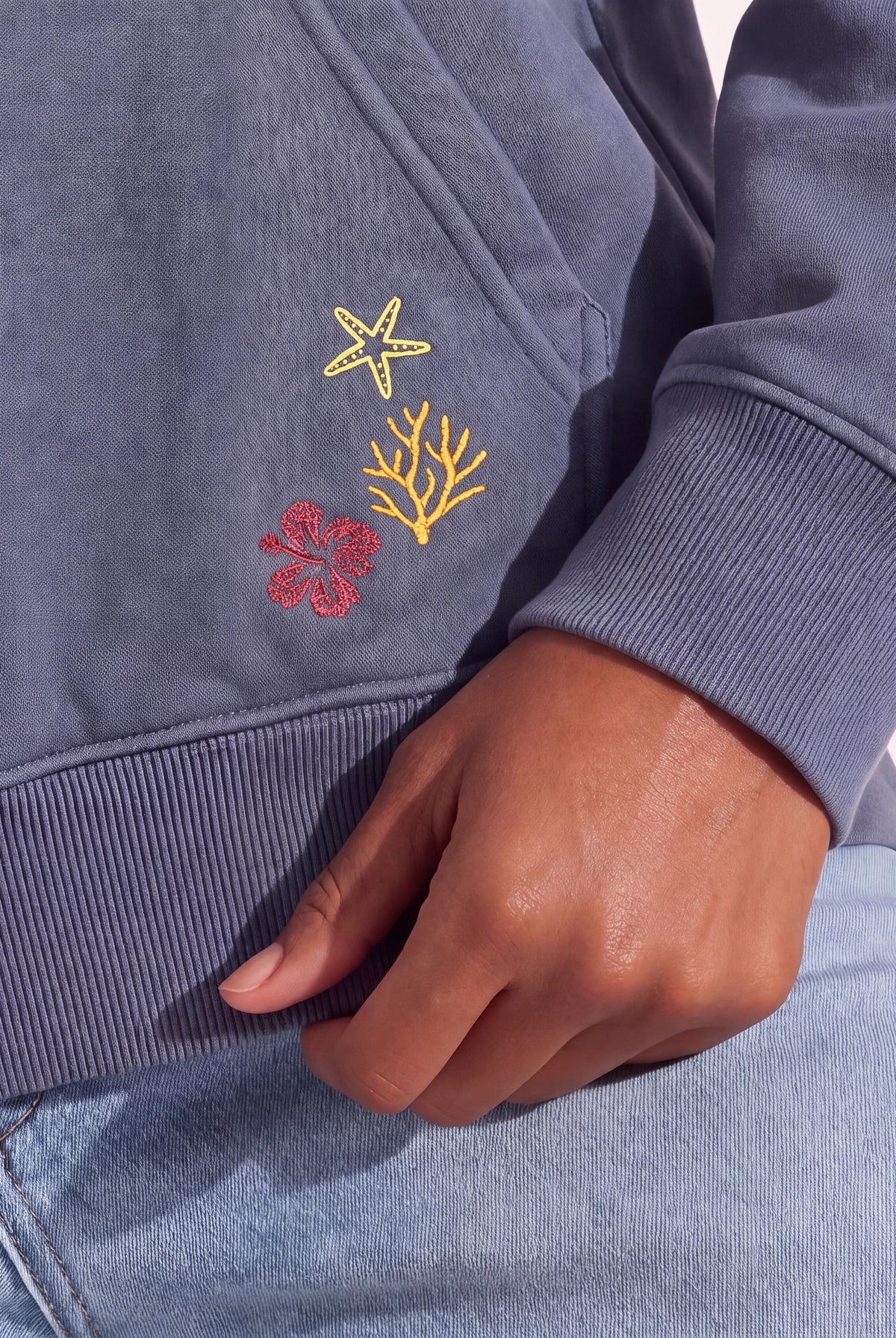 Indigo Haze $|& SEAS Ryder "Tide Tripper" Graphic Hoodie - SOF Full Front