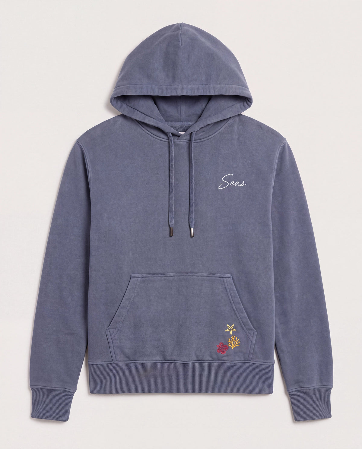 Indigo Haze $|& SEAS Ryder "Tide Tripper" Graphic Hoodie - Hanger Detail