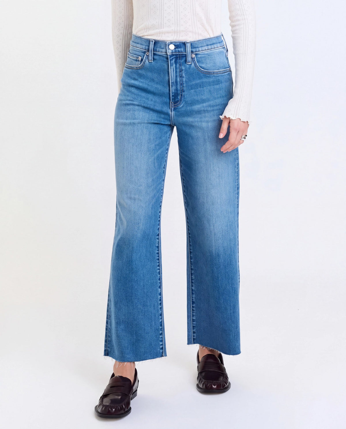 Wavy $|& Daze Denim Pleaser Wide Leg Ankle Jeans - Hanger Back