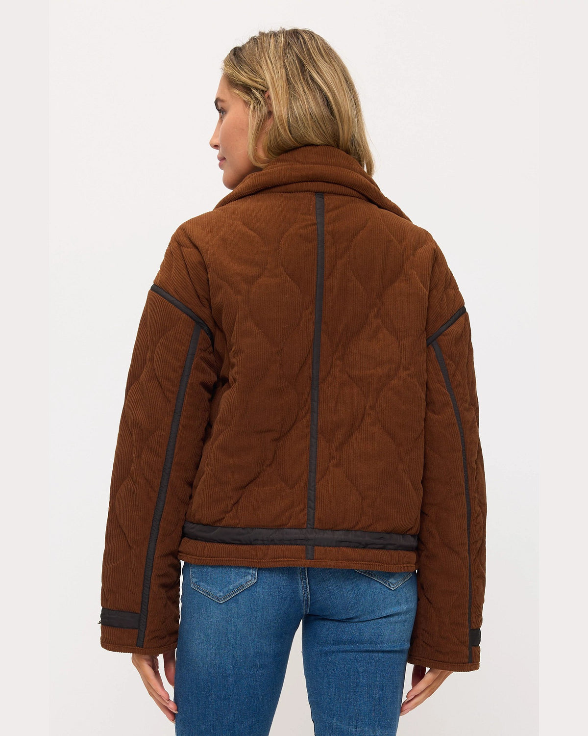 Camel Black $|& Coalition Corduroy Jacket With Piping and Trim - Hanger Side