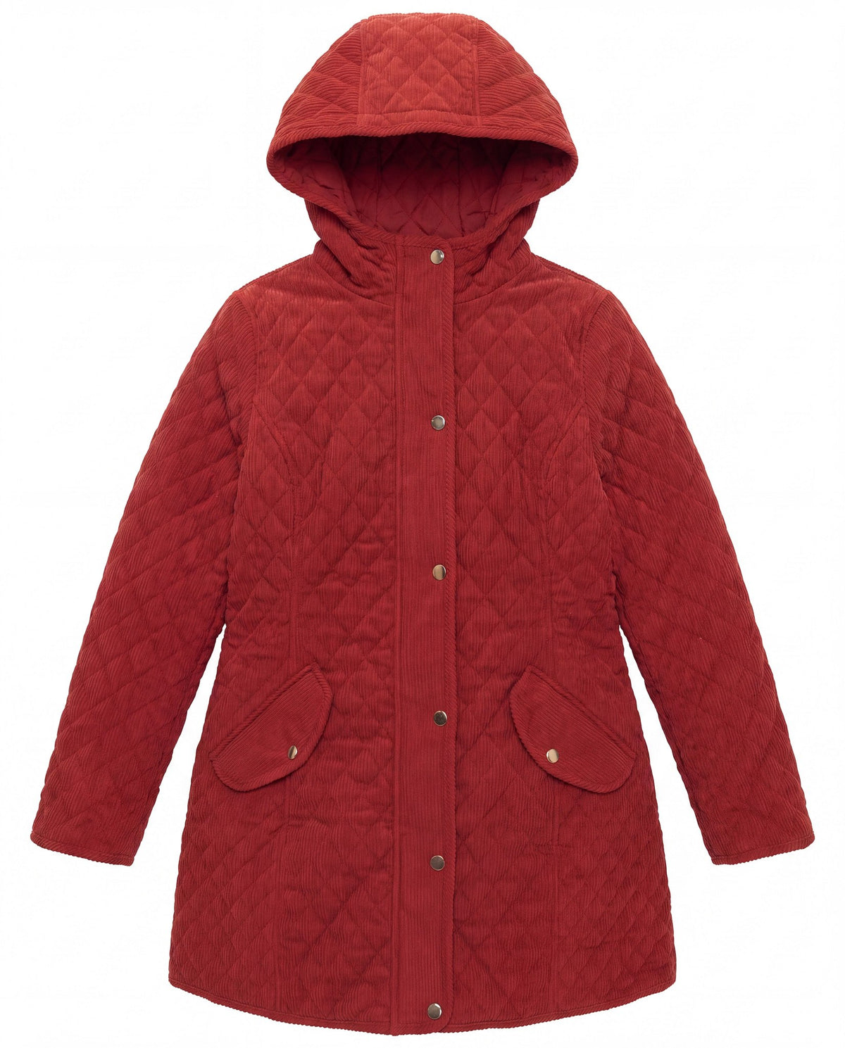 Rust $|& Coalition Corduroy Hooded Coat - Hanger Back
