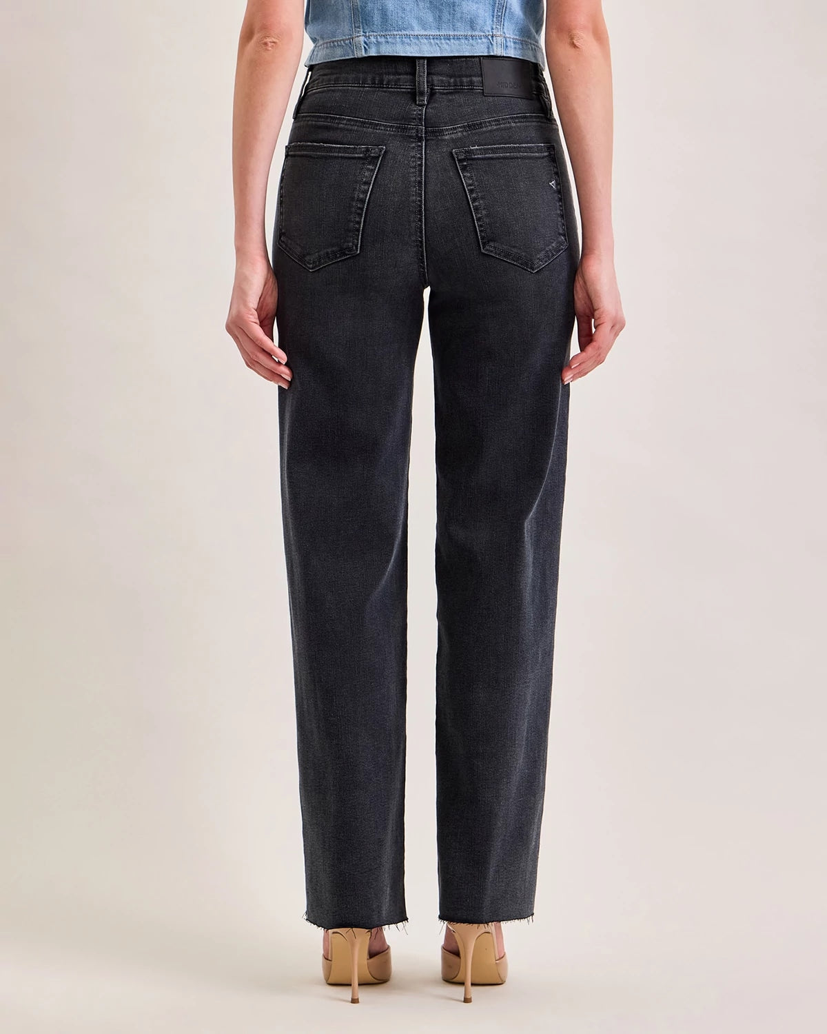 Grey $|& Hidden The Logan High Rise Dad Jeans - Hanger Side