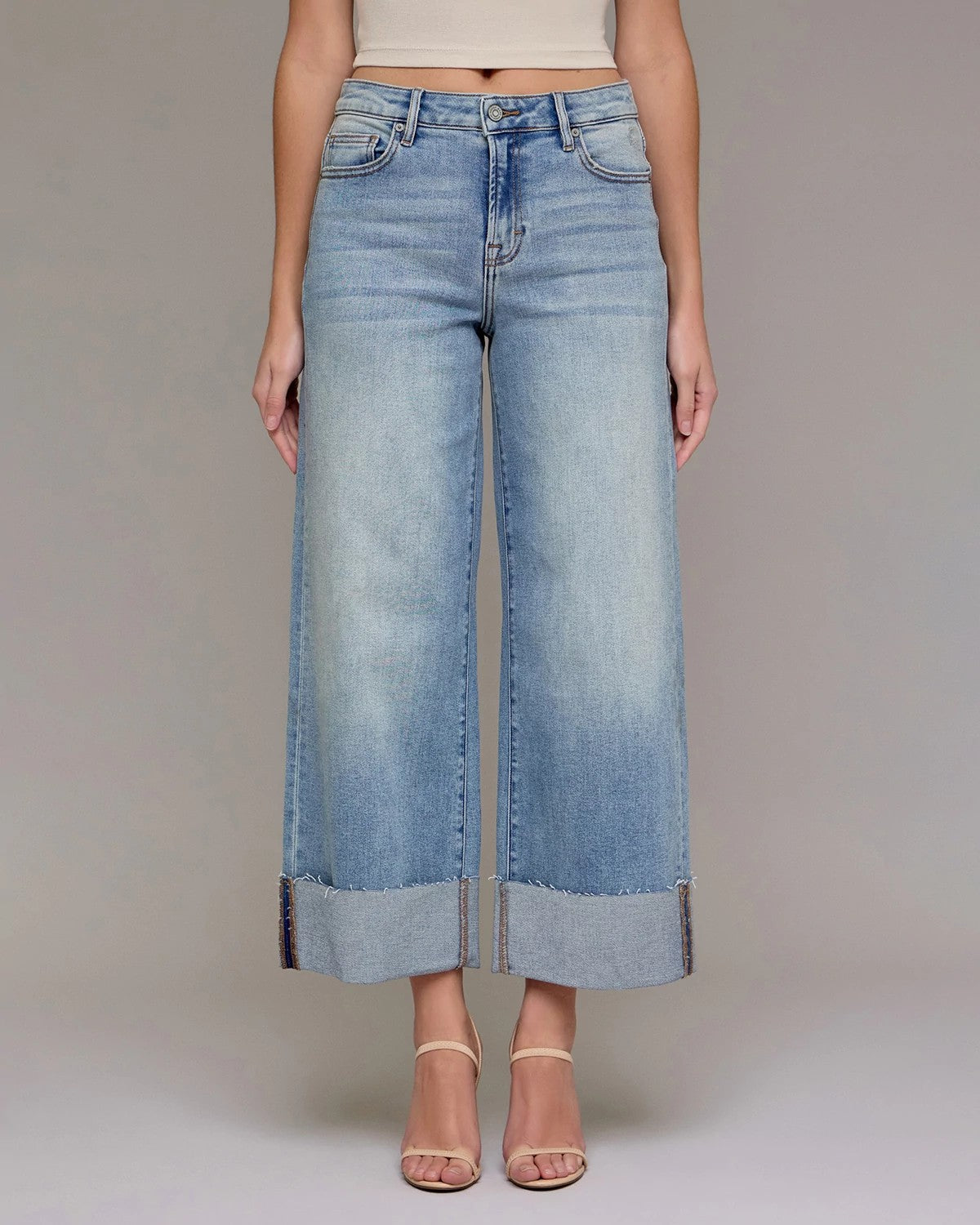 Vintage $|& Hidden High Rise Wide Leg Jeans with Cuffs - VOF Detail