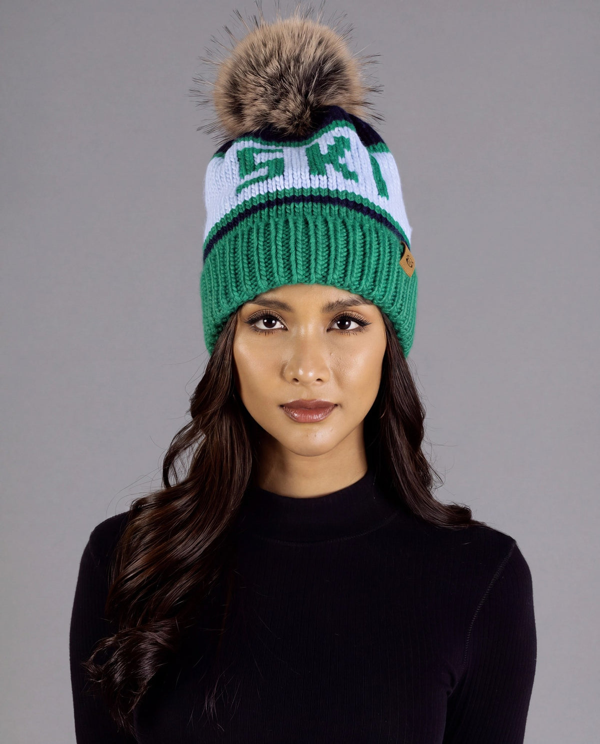 Green Multi $|& Panache Apparel Ski Hat - VOF Detail