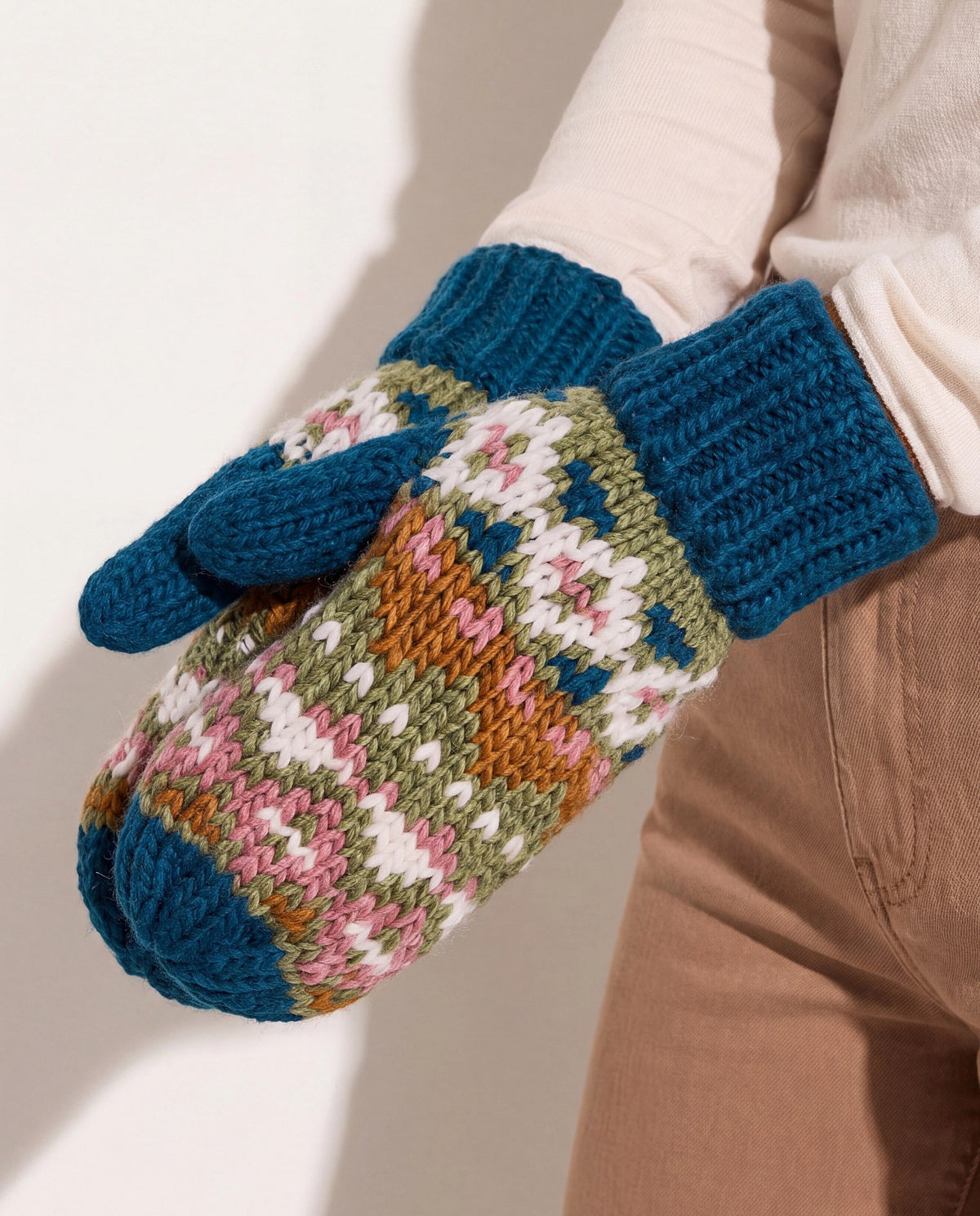Blue Multi $|& Panache Apparel FairIsle Mittens - SOF Full Front