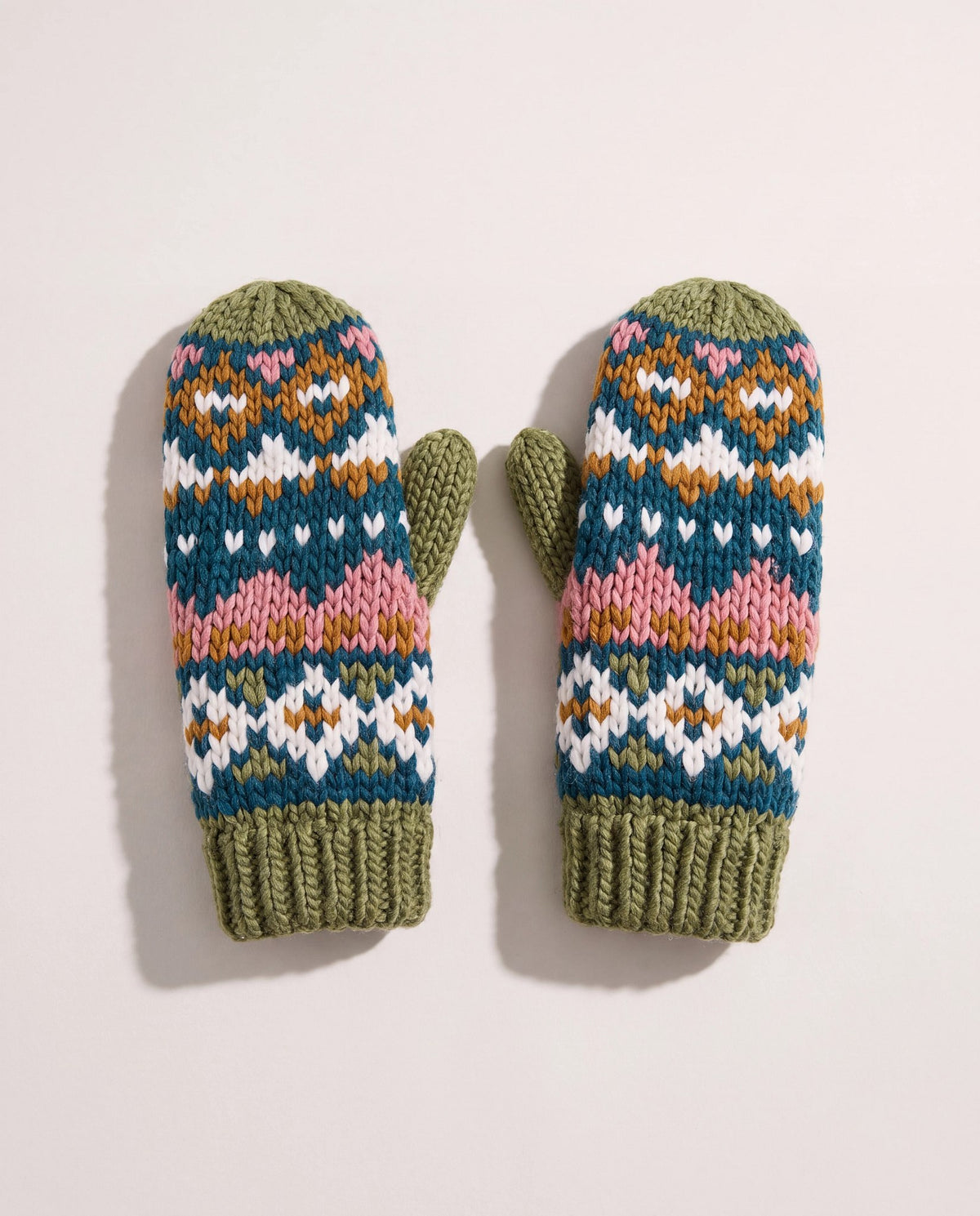 Green Multi $|& Panache Apparel FairIsle Mittens - Hanger Back