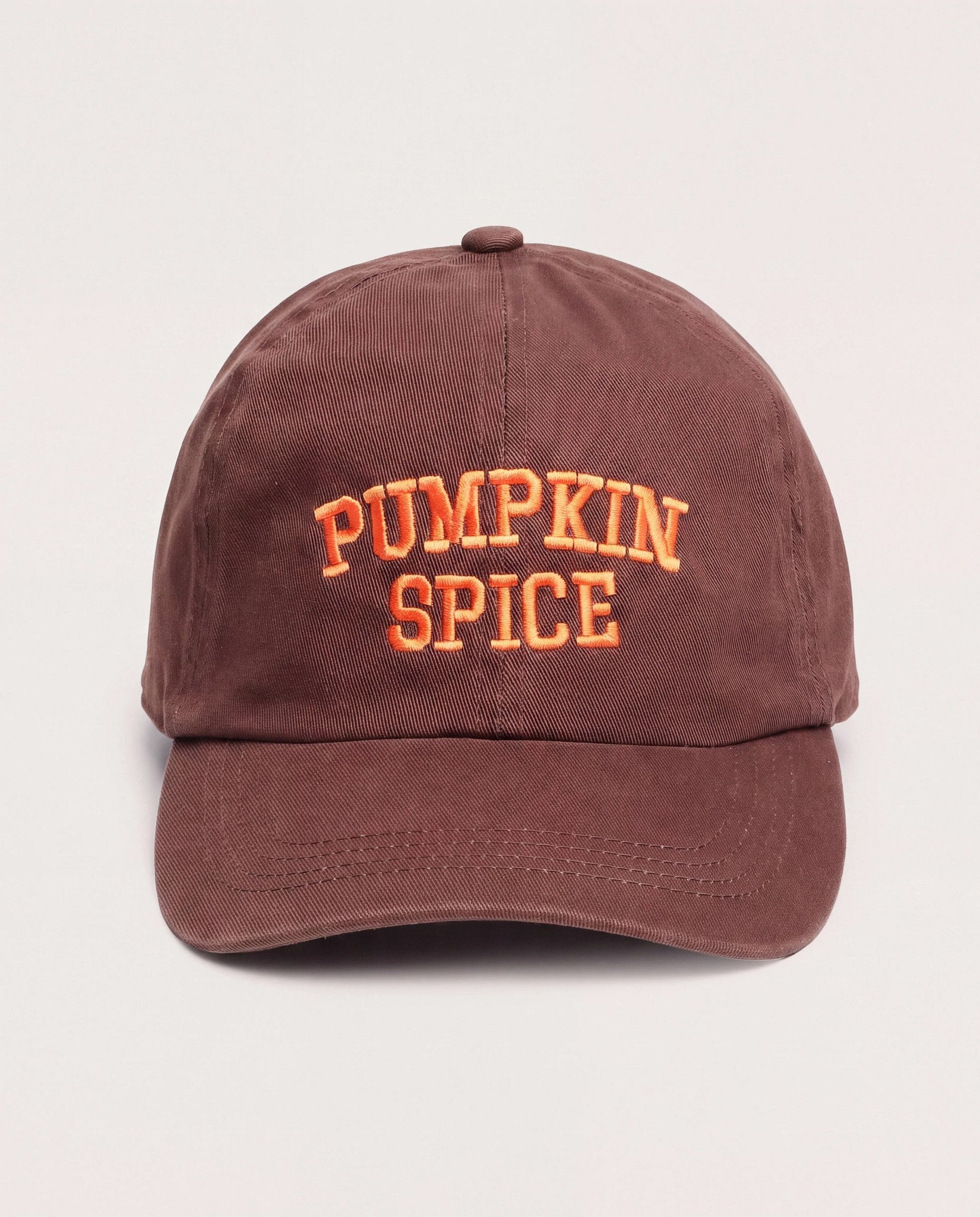 Brown $|& David & Young Pumpkin Spice Baseball Hat - Hanger Detail