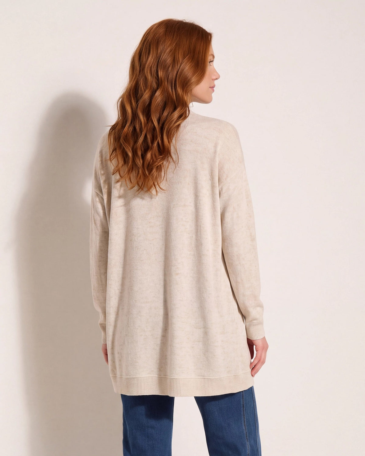 Oatmeal $|& W. by Wantable Cozy Cocoon Cardigan - SOF Back
