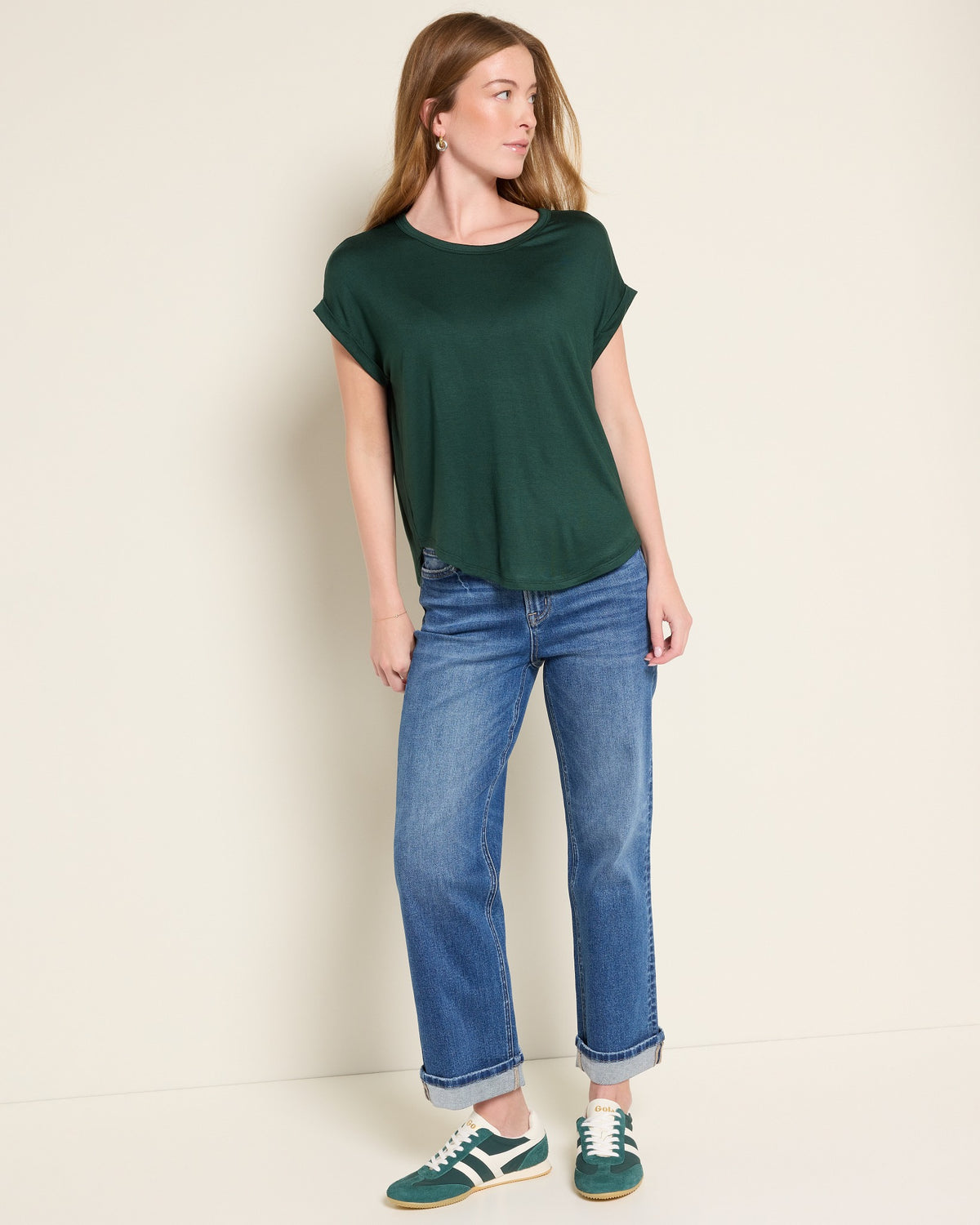 Hunter Green $|& W. by Wantable The Dolman Easy Tee - UGC On Fig