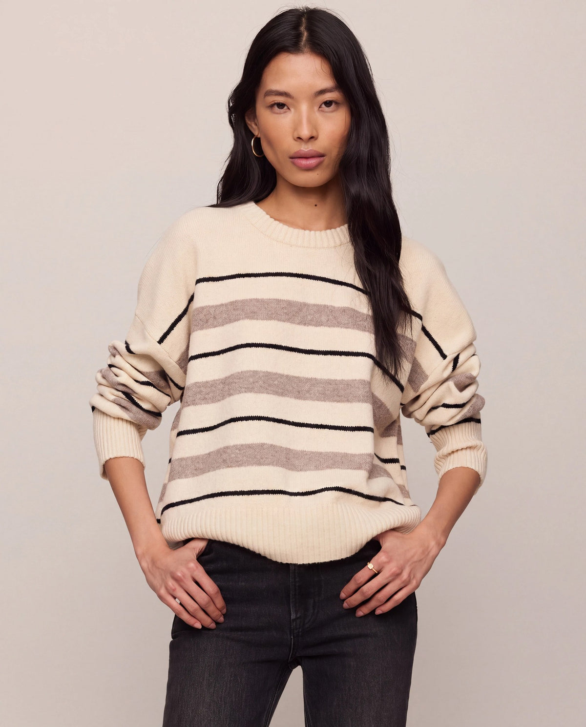 Chalk $|& Z Supply Cirrus Stripe Sweater - VOF Detail