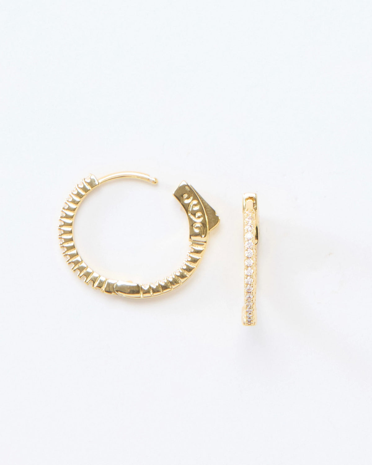 Gold $|& iishii Designs 20mm Lock Hoop with 1.2mm CZ - SOF Front