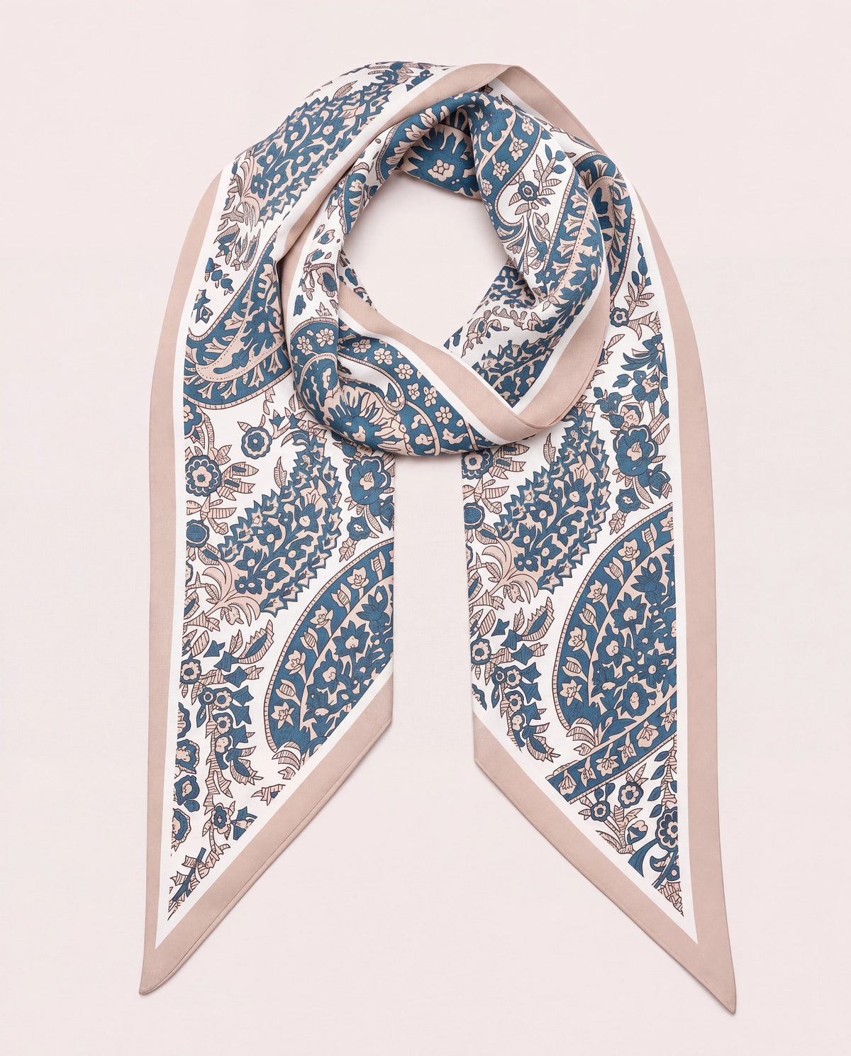 Teal $|& Joy Susan Broad Paisley Double Sided Scarf - Hanger Detail