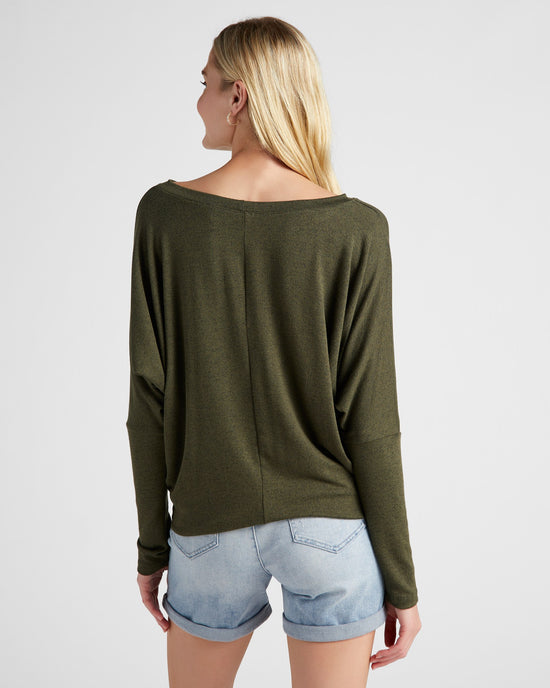 Hacci Dolman Top Olive $|& W. by Wantable Hacci Dolman Top - SOF Front