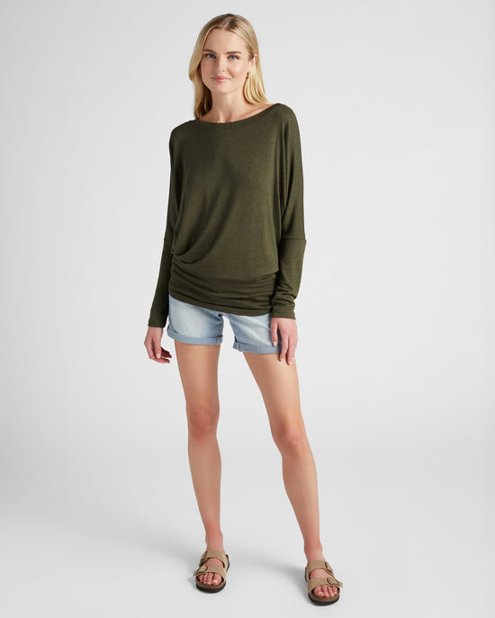Hacci Dolman Top Olive $|& W. by Wantable Hacci Dolman Top - SOF Back