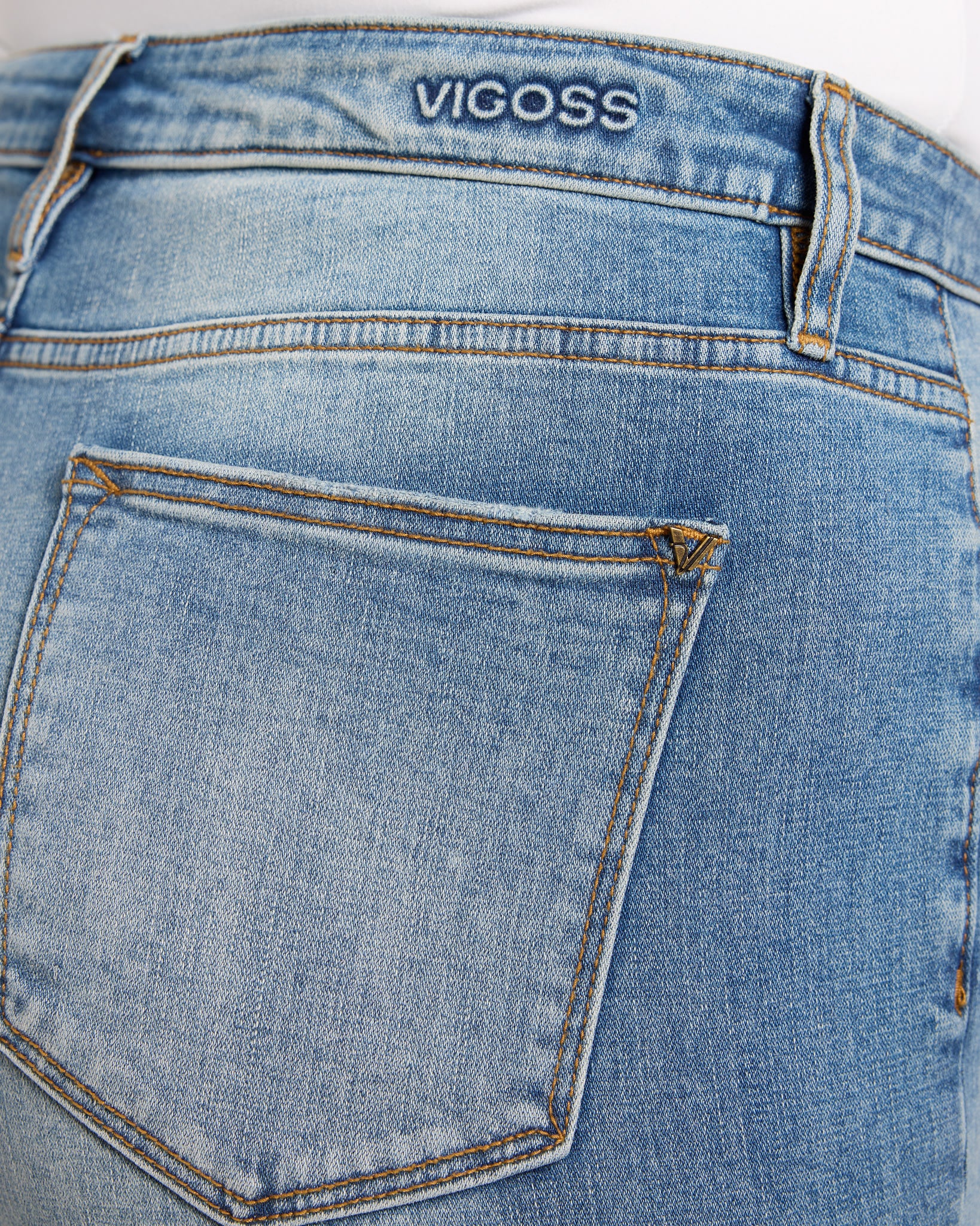 Light Wash $|& Vigoss Marley Distressed Midrise Cuffed Capri - SOF Full Front