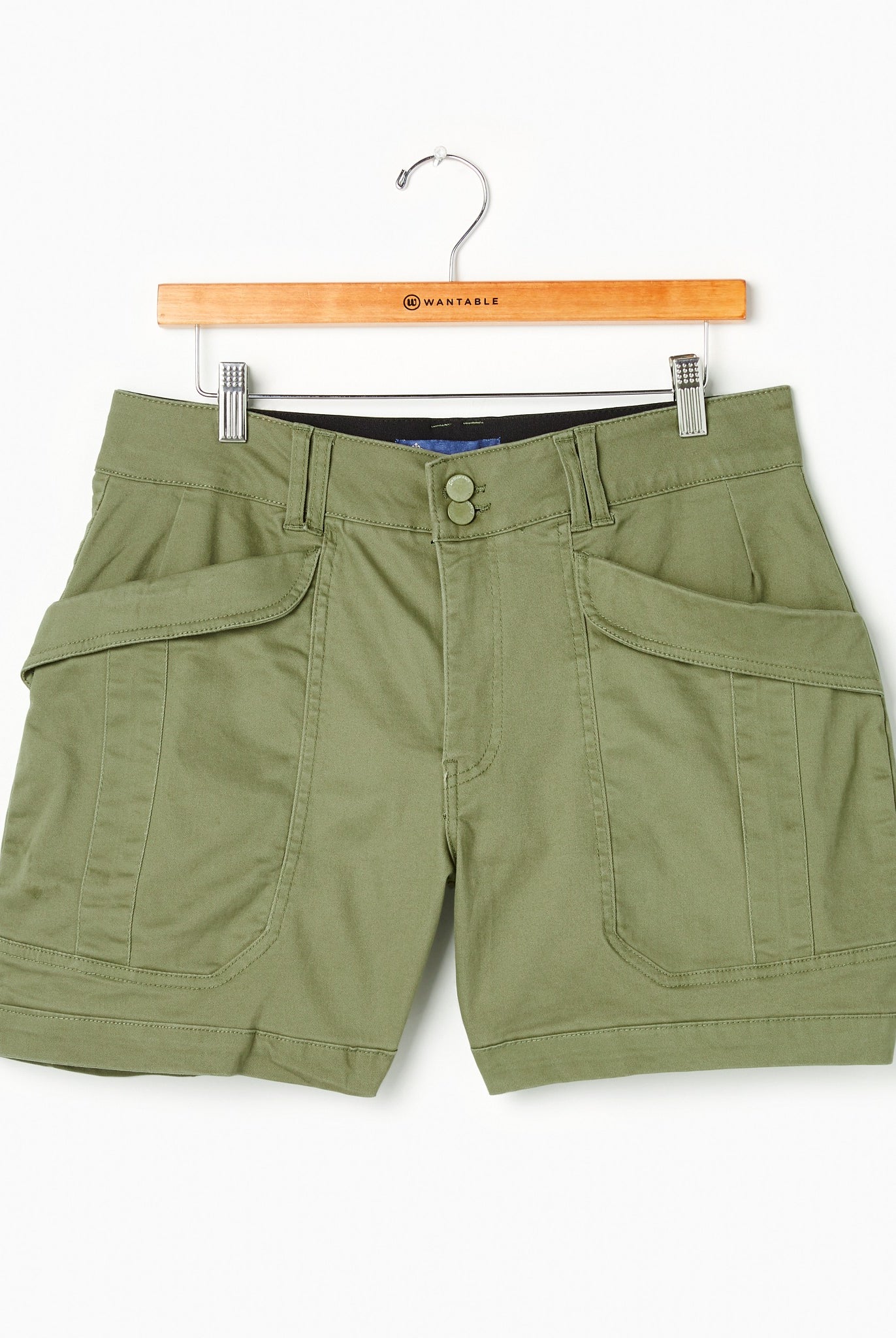 Laurel Oak $|& Democracy High Rise Double Button Utility Short - Hanger Front