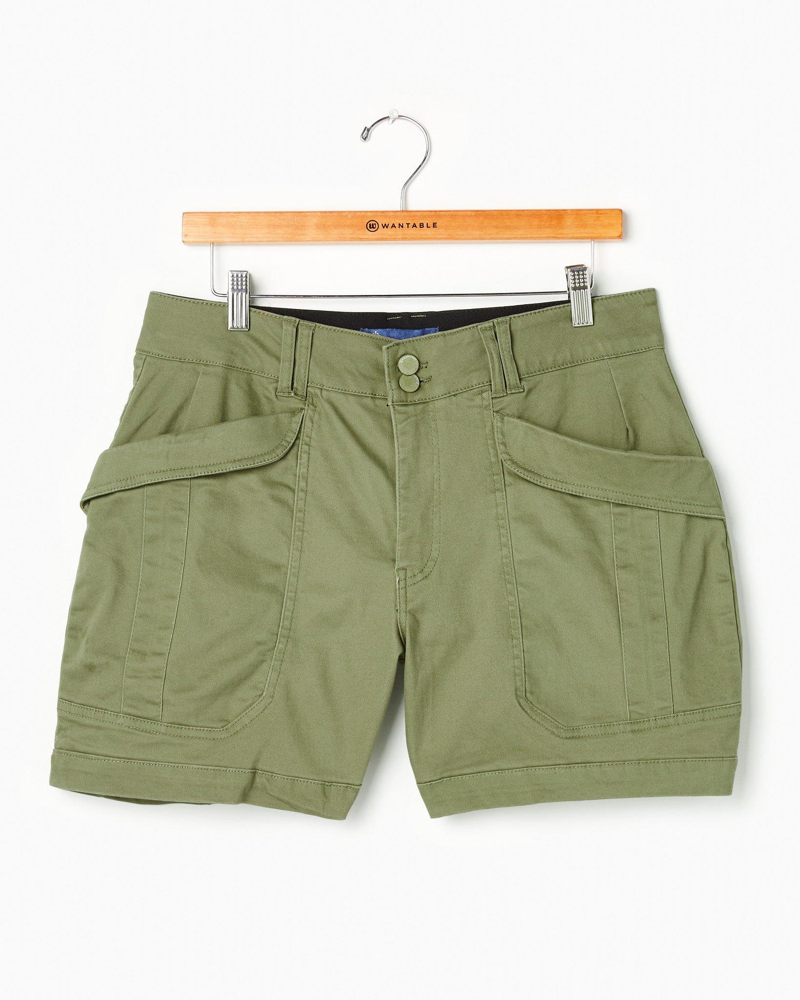 Laurel Oak $|& Democracy High Rise Double Button Utility Short - Hanger Front