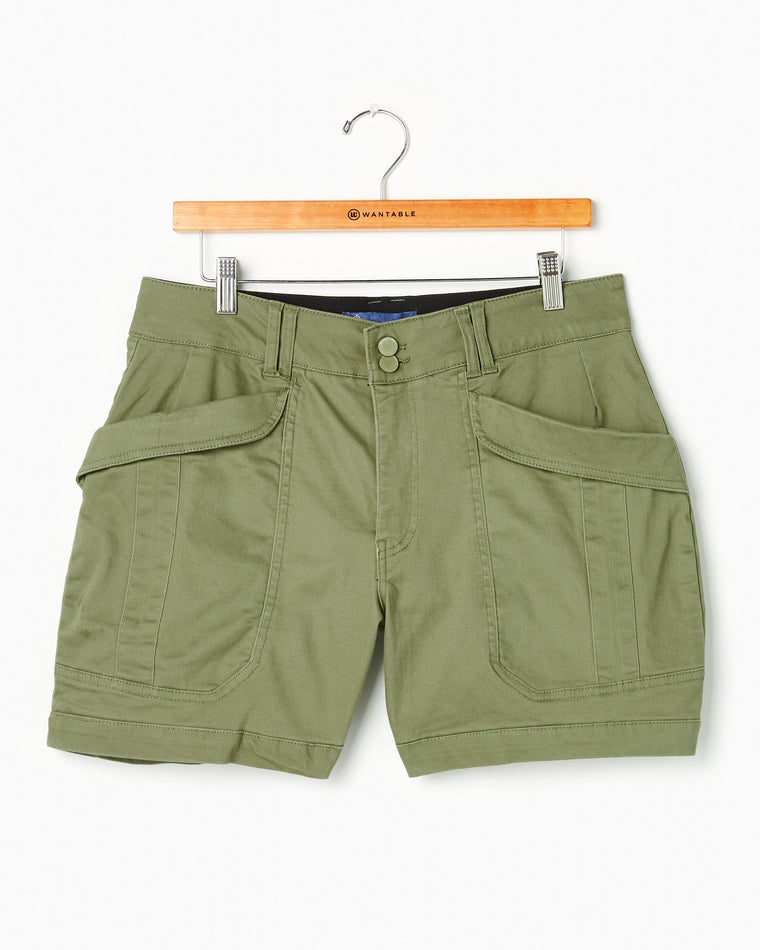 Laurel Oak $|& Democracy High Rise Double Button Utility Short - Hanger Front