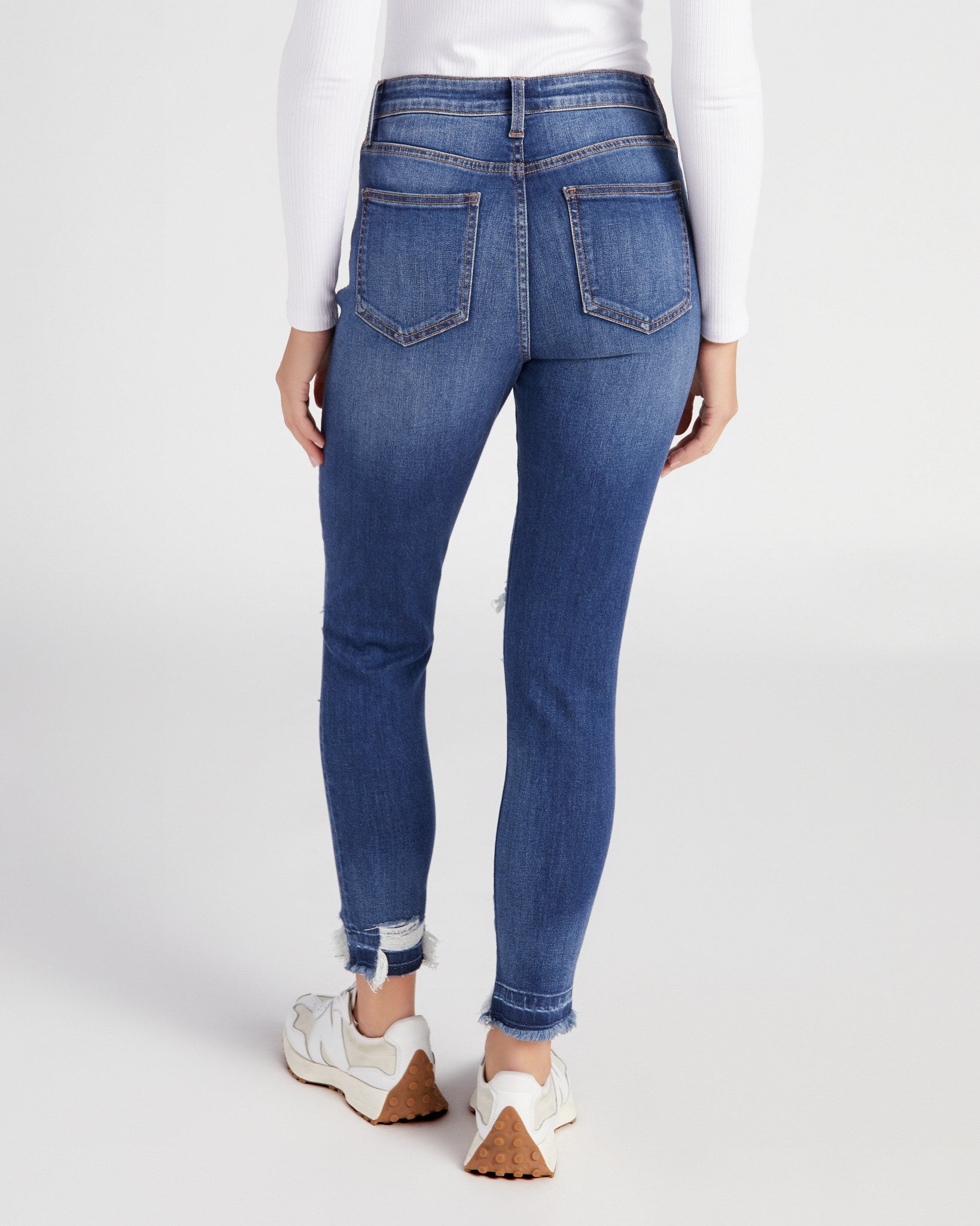 Dark Blue $|& Ceros Jeans High Rise Ankle Skinny - SOF Back