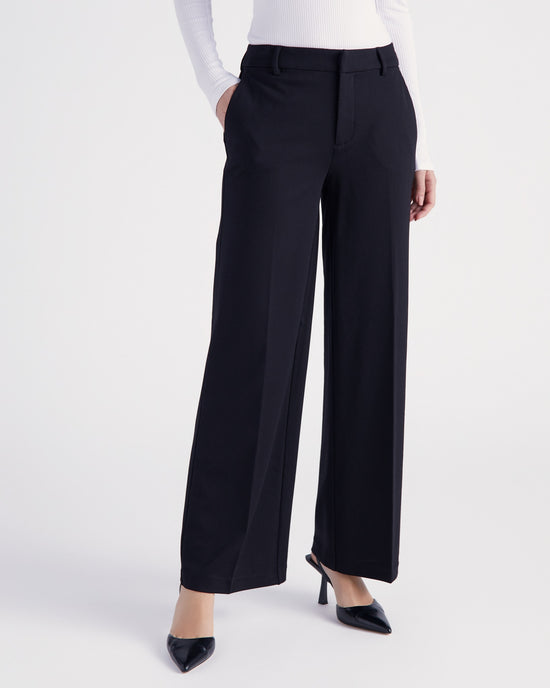 Black $|& Liverpool Kelsey Wide Leg Trouser - SOF Front