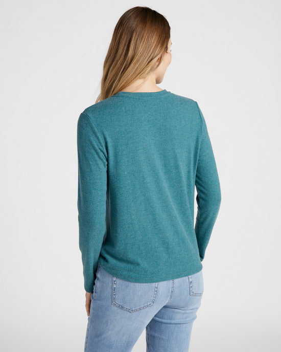 Heathered Spruced Up $|& Herizon Faux Knot Front Long Sleeve Tee - SOF Back