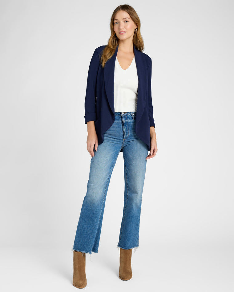 Navy $|& Lemon Tart Melanie Open Front Blazer - SOF Full Front