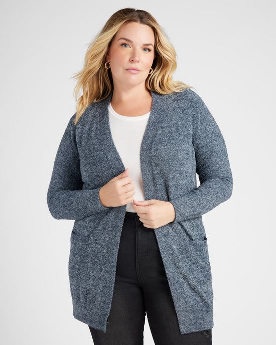 Heather Denim $|& Search For Sanity Cozy Cardigan - SOF Front