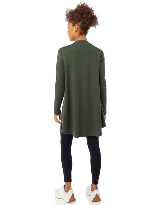 Olive $|& W. by Wantable Essential Long Cardigan - SOF Back