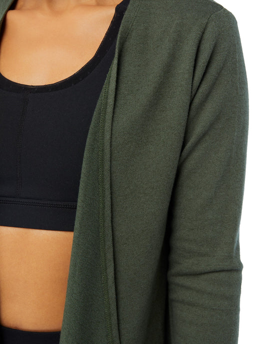 Olive $|& W. by Wantable Essential Long Cardigan - SOF Detail