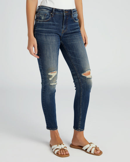 Distressed Jagger Cropped Skinny Jeans