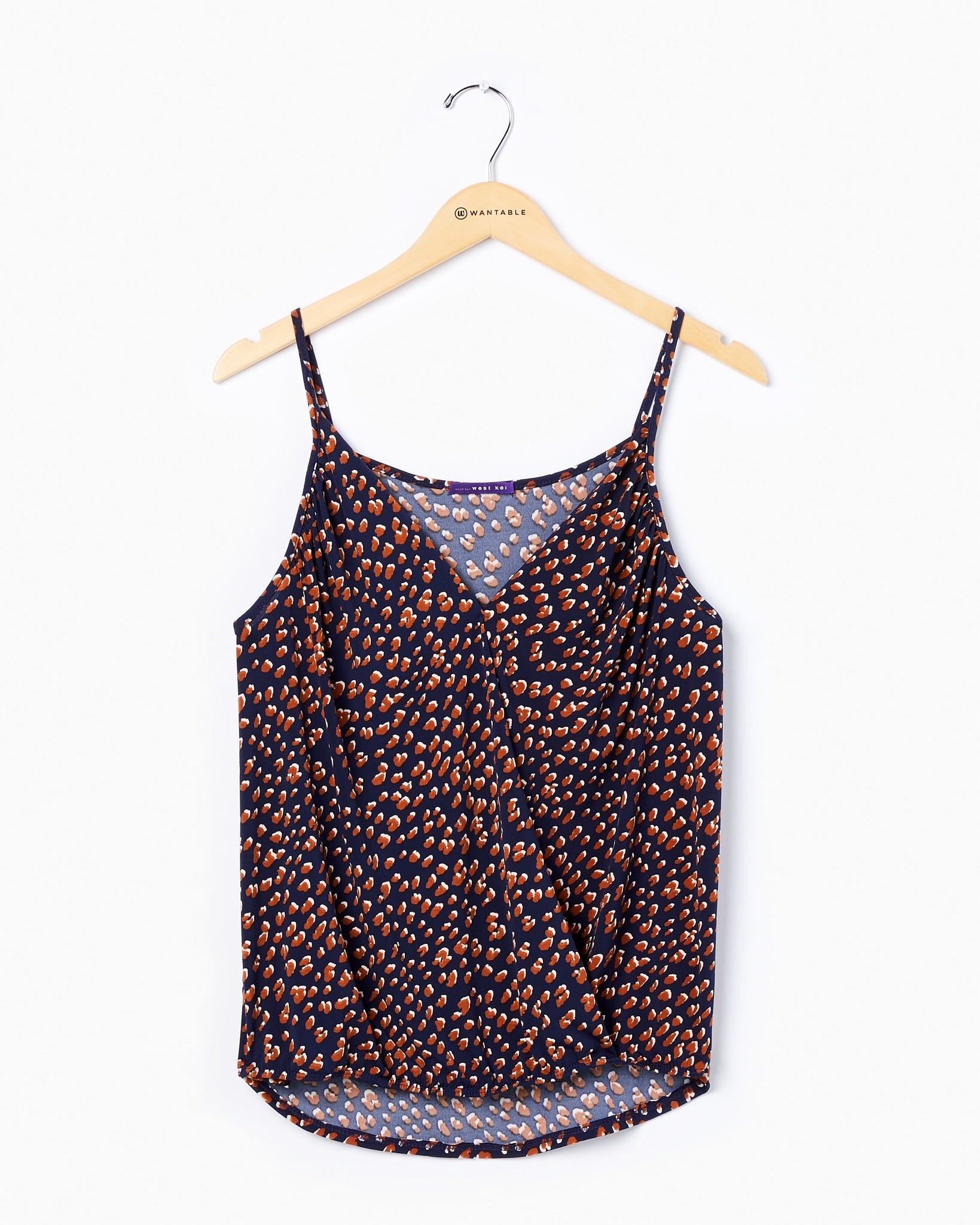 Blue/Orange Print $|& West Kei Printed Knit Cami - Hanger Detail