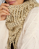 Beech $|& Elegant Essence 2-Tone Mini Tube Scarf - SOF Detail