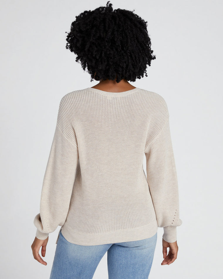 Heather Oatmeal $|& Gentle Fawn Camille Pullover Sweater - SOF Back