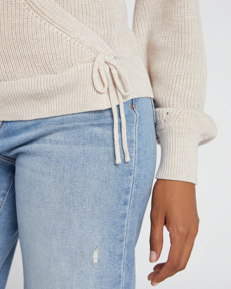 Heather Oatmeal $|& Gentle Fawn Camille Pullover Sweater - SOF Detail