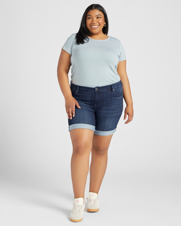 Westport Blue $|& Liverpool Corine Cuffed Short - SOF Full Front