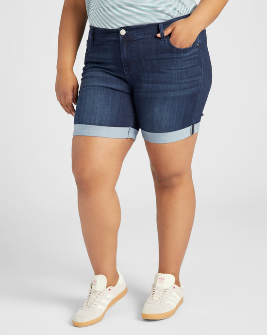 Westport Blue $|& Liverpool Corine Cuffed Short - SOF Front