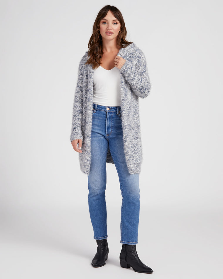Multi $|& Metric Boucle Hooded Cardigan - SOF Full Front