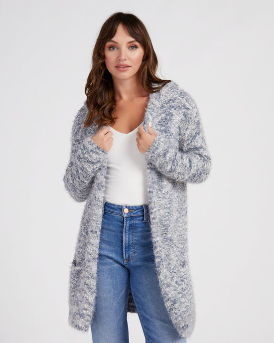 Multi $|& Metric Boucle Hooded Cardigan - SOF Front