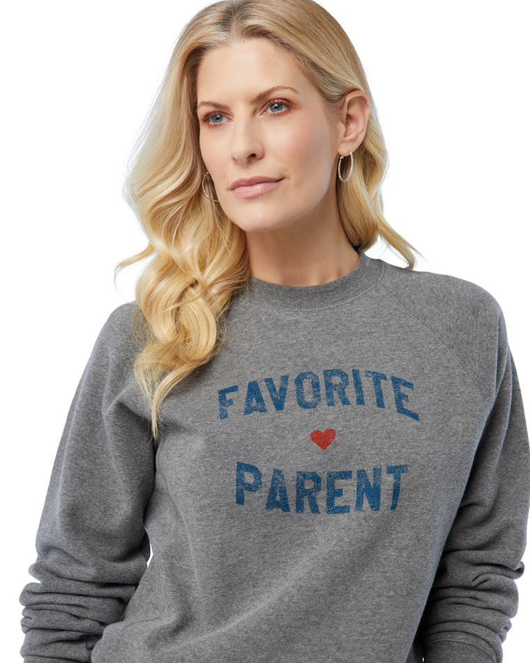 Favorite Parent Loose Crew Sweatshirt H. Grey $|& Sub_Urban Riot/Favorite Daughter Favorite Parent Loose Crew Sweatshirt - SOF Detail