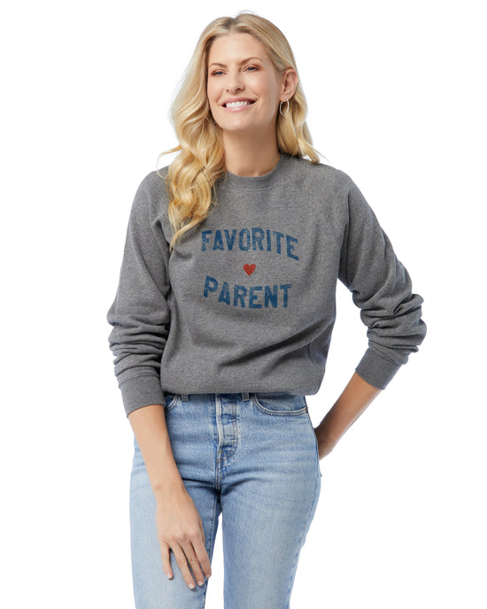 Favorite Parent Loose Crew Sweatshirt H. Grey $|& Sub_Urban Riot/Favorite Daughter Favorite Parent Loose Crew Sweatshirt - SOF Front