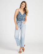 Blue/Yellow $|& West Kei Printed Knit Cami - SOF Full Front