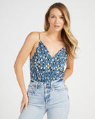 Blue/Yellow $|& West Kei Printed Knit Cami - SOF Front