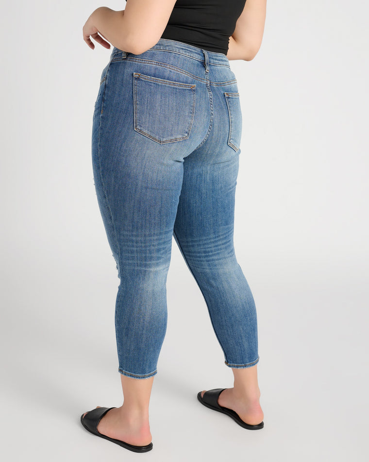 Medium Wash 27" $|& Vigoss Jagger Classic Distressed Skinny Jeans - SOF Back