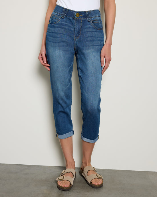Blue (Petite) $|& Democracy Absolution Cuffed Ankle Skimmer Jeans - SOF Front