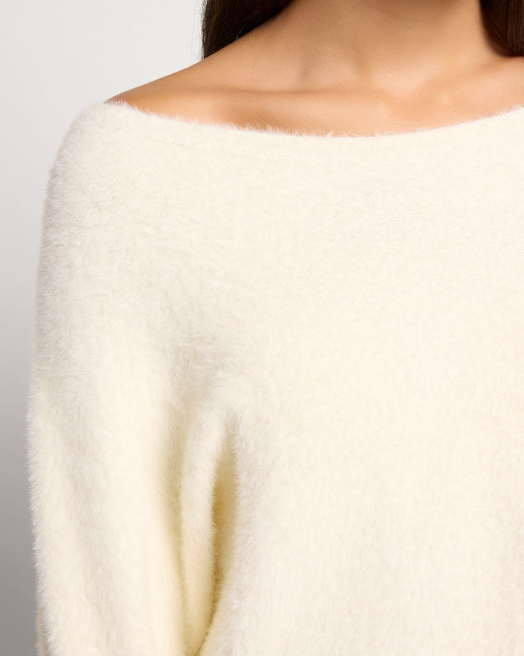 Ivory $|& ACOA Off The Shoulder Sweater - SOF Full Front