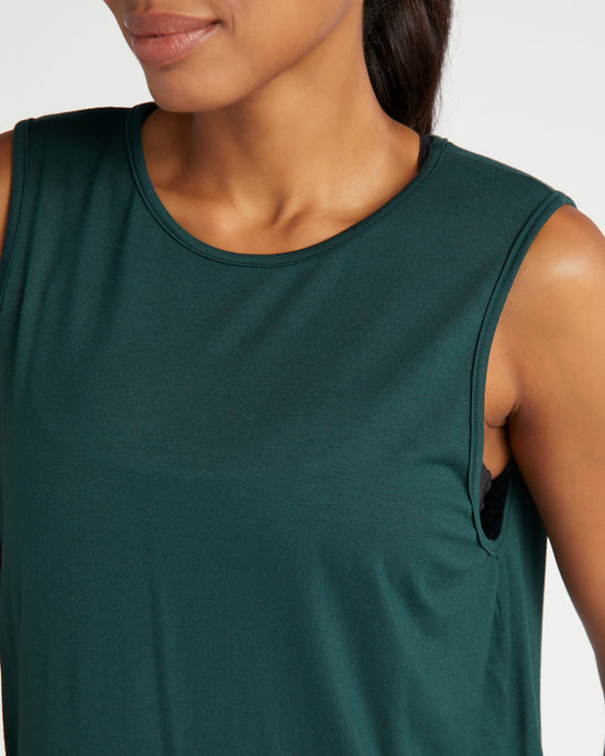 Hunter Green $|& Interval Keyhole Back Tank - SOF Detail